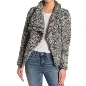 BlankNYC Black & White Moto Tweed Full Zip Jacket